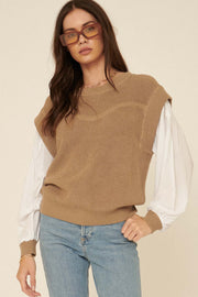 Study Date Layered-Look Sweater Vest - ShopPromesa