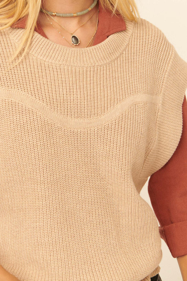 Wave Hello Ribbed Knit Sweater Vest - ShopPromesa