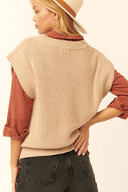 Wave Hello Ribbed Knit Sweater Vest - ShopPromesa