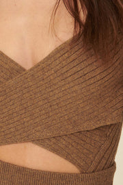 Tender Heart Cropped Rib-Knit Wrap Sweater - ShopPromesa