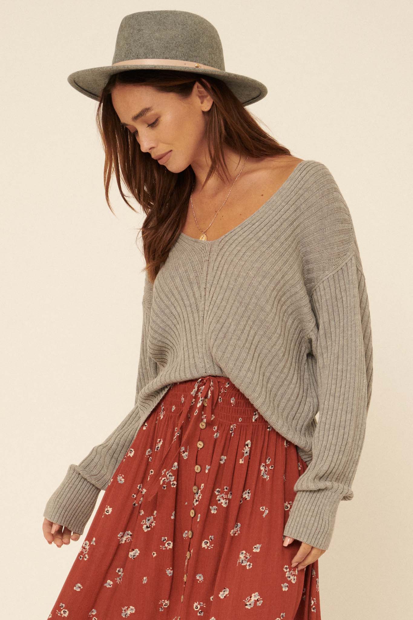 Easy Breezy Oversized Rib-Knit Sweater - ShopPromesa