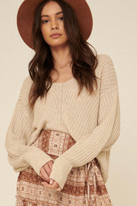 Easy Breezy Oversized Rib-Knit Sweater - ShopPromesa