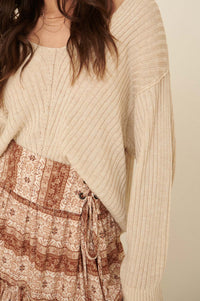 Easy Breezy Oversized Rib-Knit Sweater - ShopPromesa