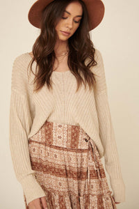 Easy Breezy Oversized Rib-Knit Sweater - ShopPromesa