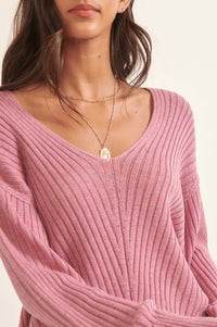 Easy Breezy Oversized Rib-Knit Sweater - ShopPromesa