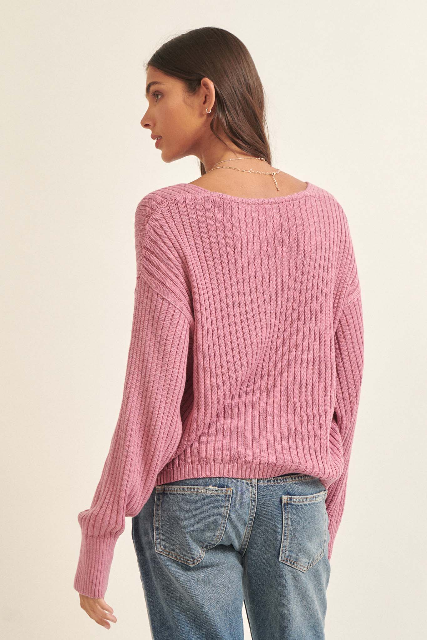 Easy Breezy Oversized Rib-Knit Sweater - ShopPromesa