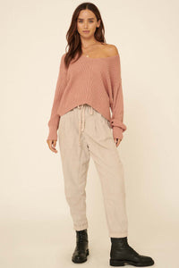 Easy Breezy Oversized Rib-Knit Sweater - ShopPromesa