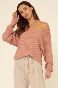 Easy Breezy Oversized Rib-Knit Sweater - ShopPromesa