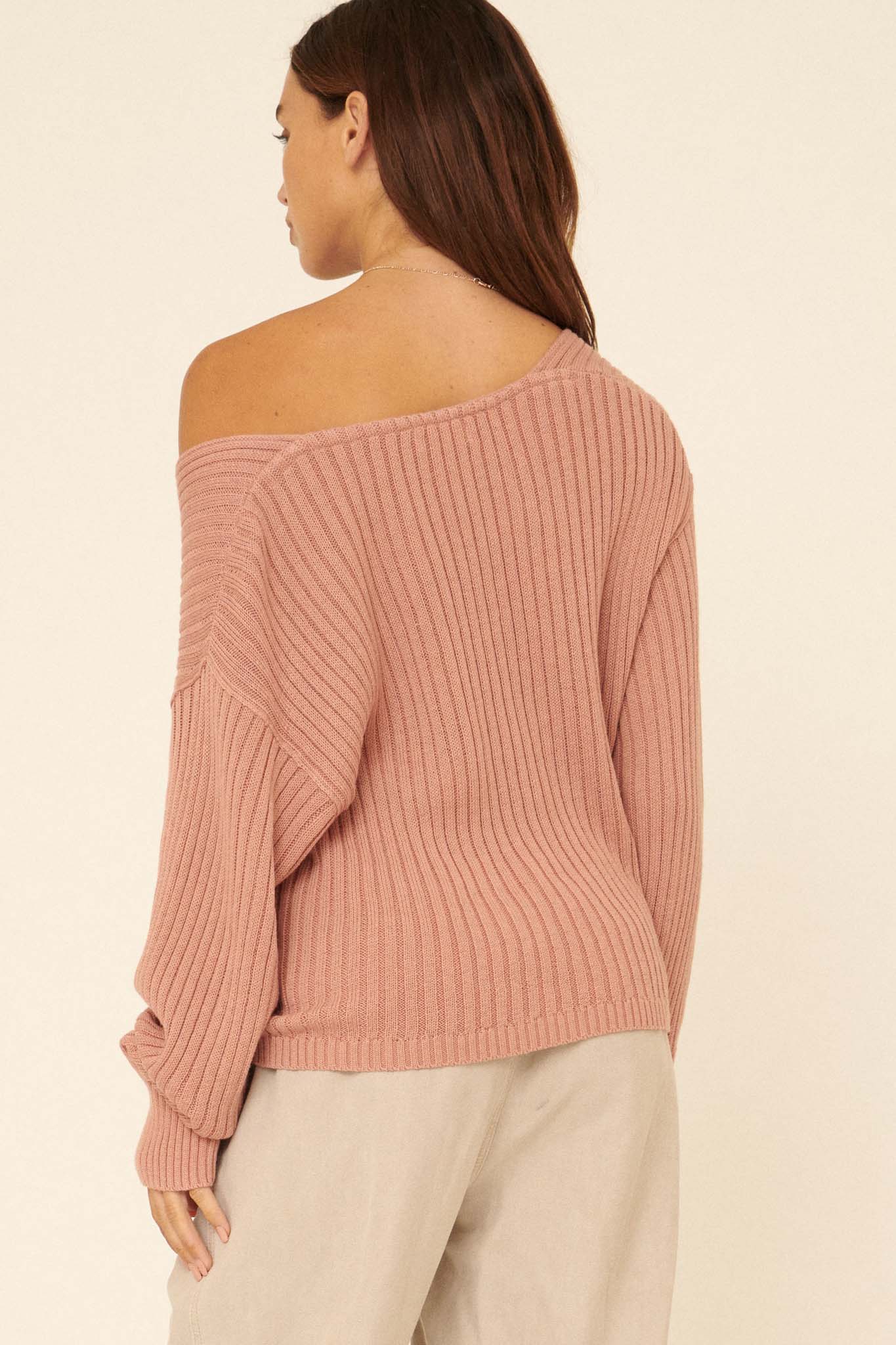 Easy Breezy Oversized Rib-Knit Sweater - ShopPromesa