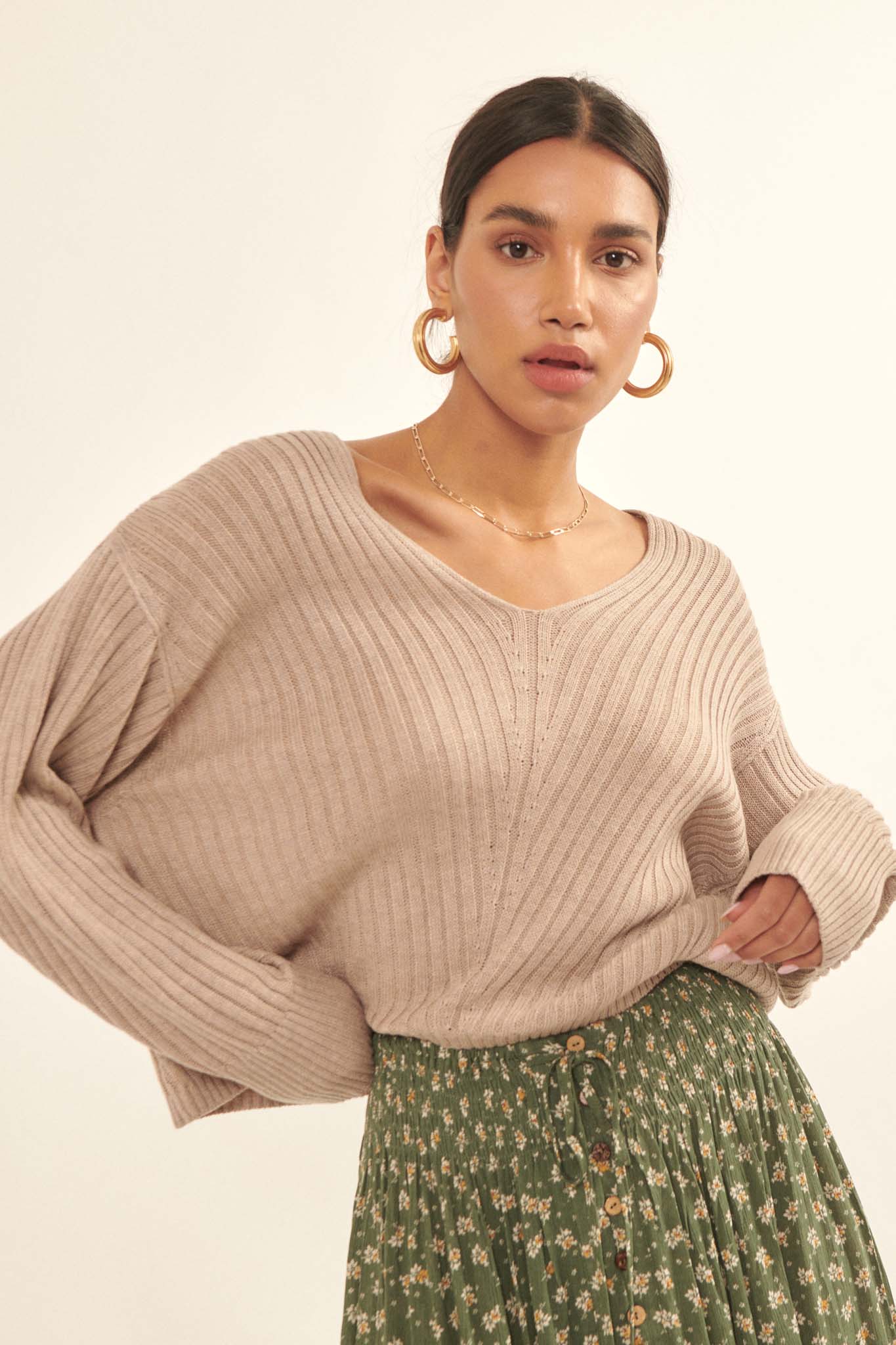 Easy Breezy Oversized Rib-Knit Sweater - ShopPromesa