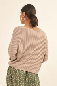 Easy Breezy Oversized Rib-Knit Sweater - ShopPromesa