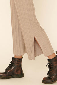 Day Tripper Ribbed Split-Leg Sweater Pants - ShopPromesa