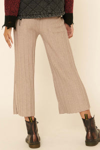 Day Tripper Ribbed Split-Leg Sweater Pants - ShopPromesa