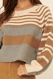 Outside the Lines Striped Exposed-Seam Sweater - ShopPromesa