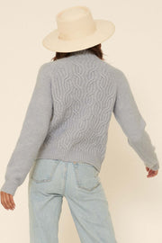 Double Helix Cable Knit Funnel Neck Sweater - ShopPromesa