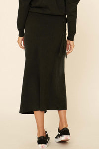 Simply Chic Wrap Midi Sweater Skirt - ShopPromesa