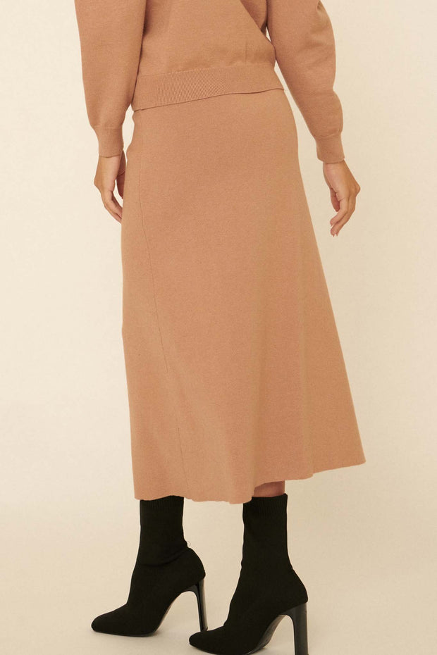 Simply Chic Wrap Midi Sweater Skirt - ShopPromesa