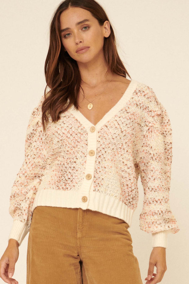 Keep in Touch Two-Tone Textured Cardigan - ShopPromesa
