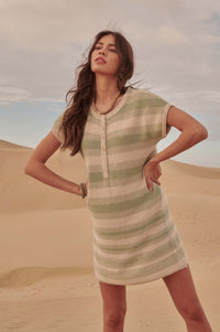 Raising the Bar Striped Short-Sleeve Sweater Dress - ShopPromesa