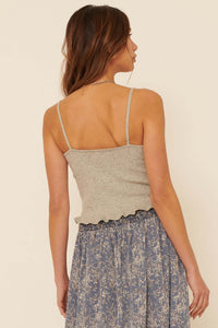 Just a Girl Confetti Knit Drawstring Cami Top - ShopPromesa