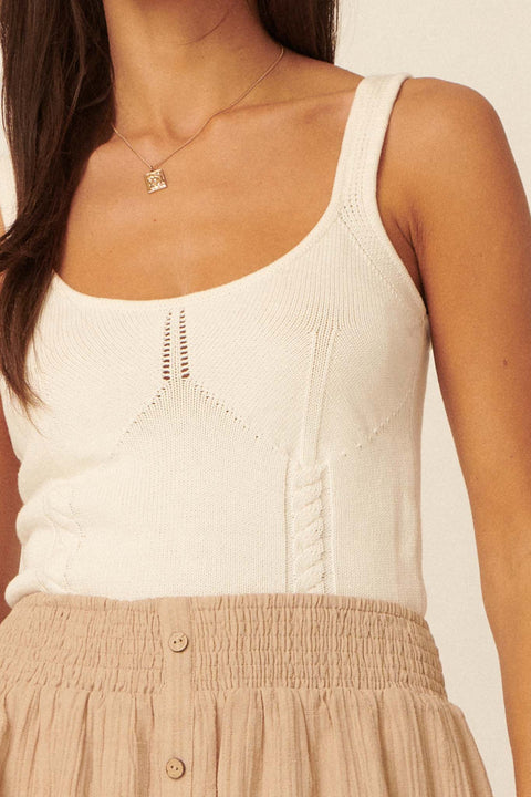 Twist and Shout Cable Knit Sweater Tank Top - ShopPromesa