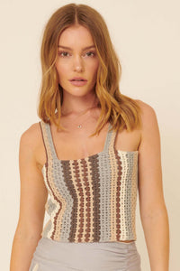 Crochet All Day Striped Crochet Tank Top - ShopPromesa