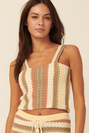 Crochet All Day Striped Crochet Tank Top - ShopPromesa