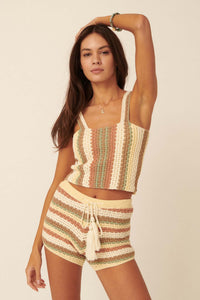 Crochet All Day Striped Crochet Tank Top - ShopPromesa