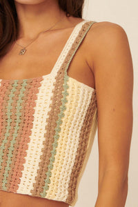 Crochet All Day Striped Crochet Tank Top - ShopPromesa