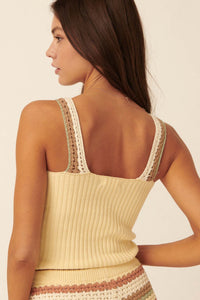 Crochet All Day Striped Crochet Tank Top - ShopPromesa