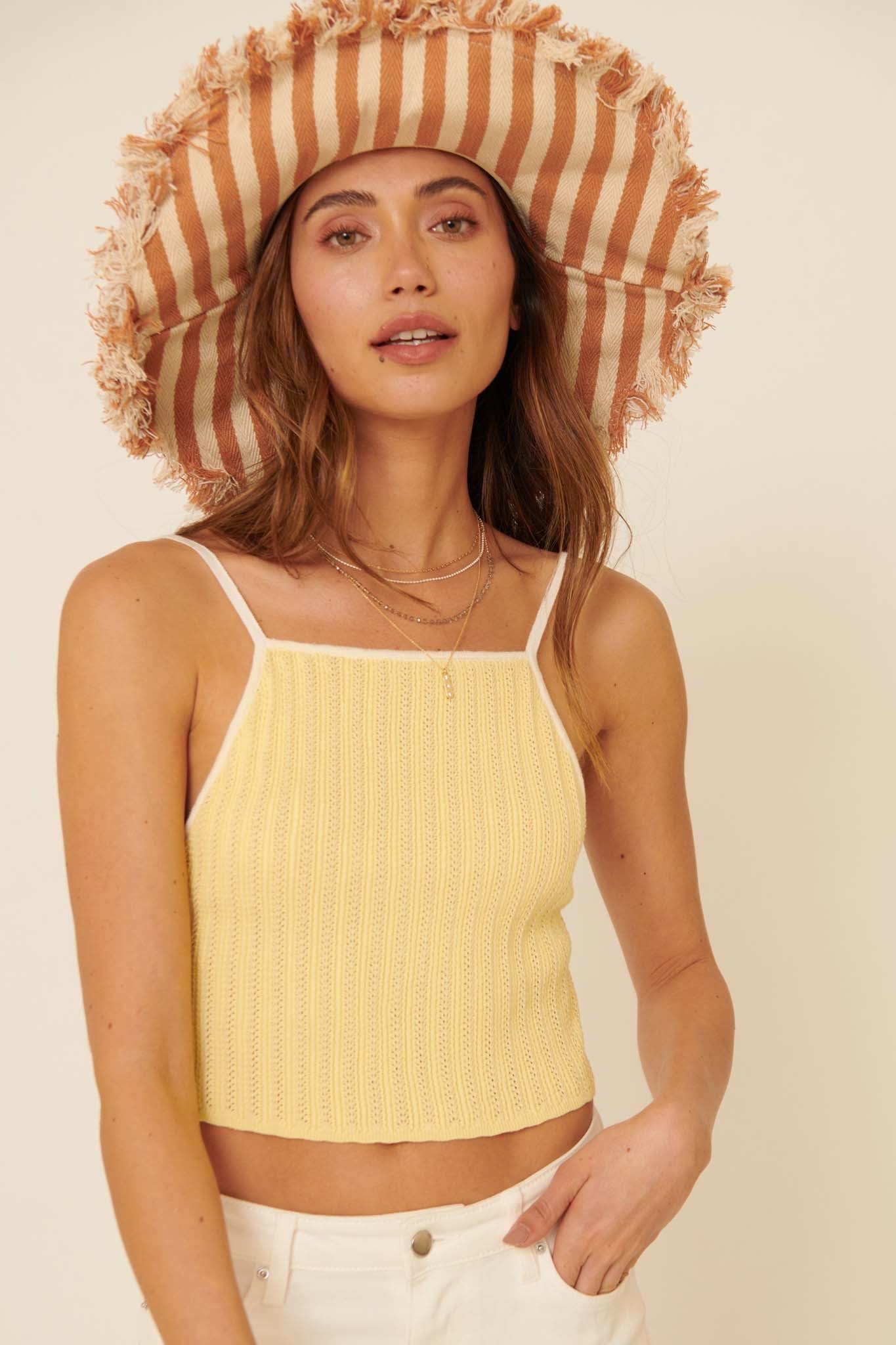 Sun-Drenched Days Pointelle Halter Crop Top - ShopPromesa