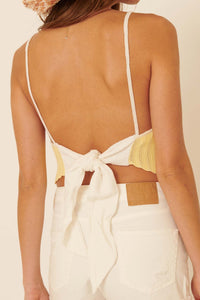 Sun-Drenched Days Pointelle Halter Crop Top - ShopPromesa