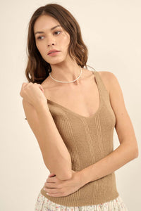 Cruise Control Ribbed Knit Sweater Tank Top - ShopPromesa