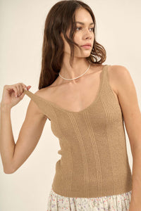 Cruise Control Ribbed Knit Sweater Tank Top - ShopPromesa