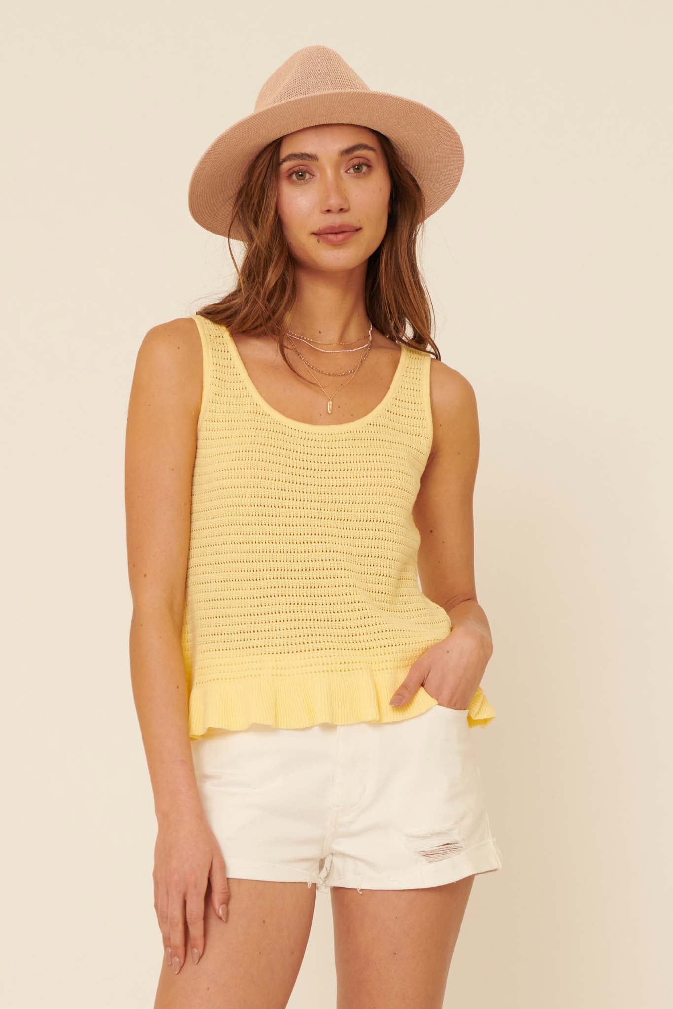 Festival Girl Ruffled Crochet Tank Top - ShopPromesa