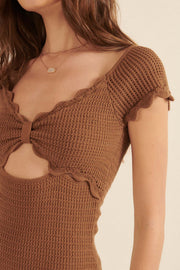 Girl Next Door Cutout Crochet Mini Dress - ShopPromesa