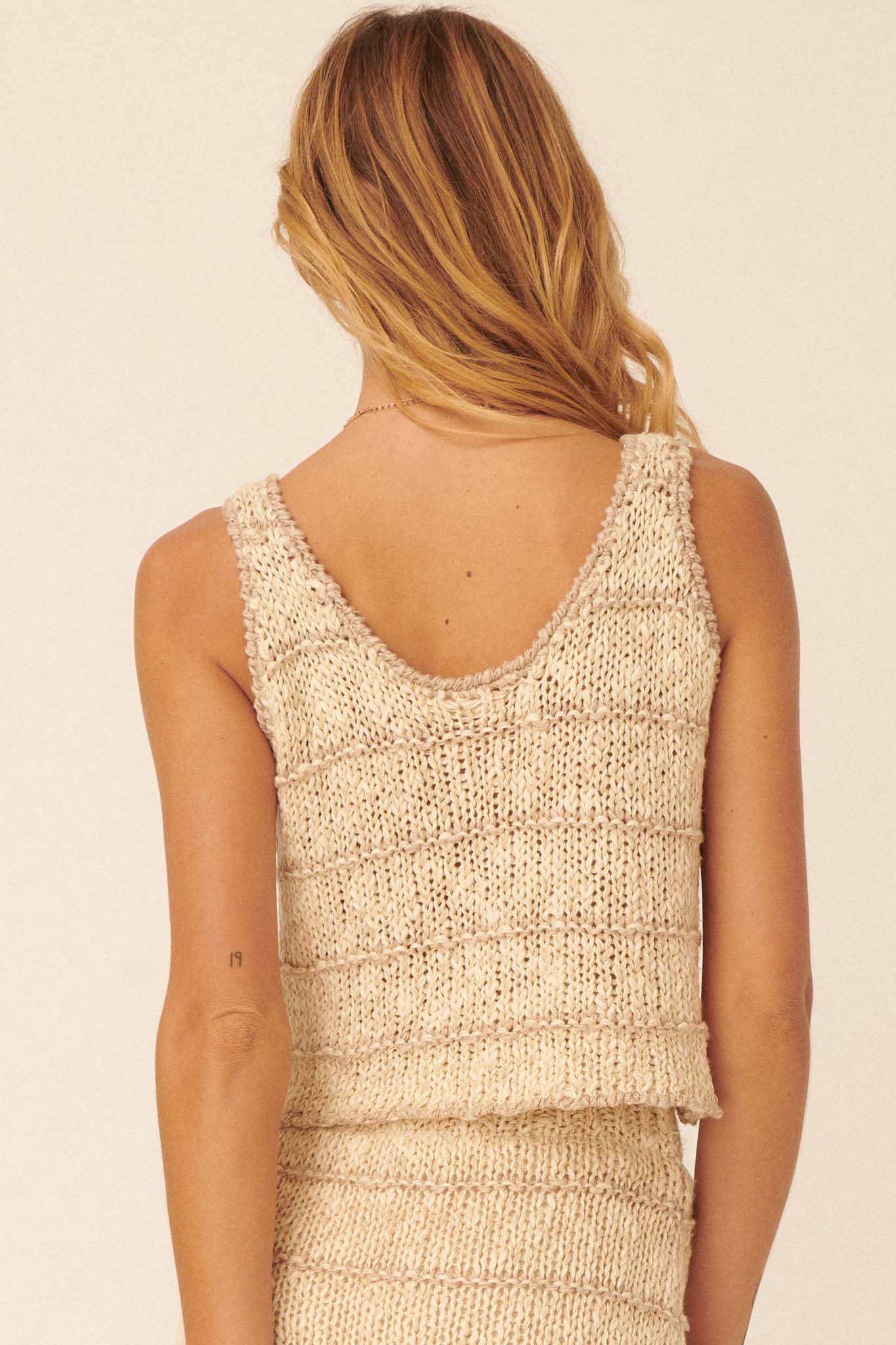 Timeless Melody Buttoned Crochet Tank Top - ShopPromesa