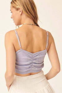 Be You Ruched Cable Knit Cropped Cami Top - ShopPromesa