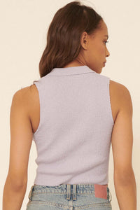 Ruching Ahead Drawstring Rib-Knit Sleeveless Top - ShopPromesa