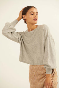 House Party Bishop-Sleeve Confetti Sweater - ShopPromesa