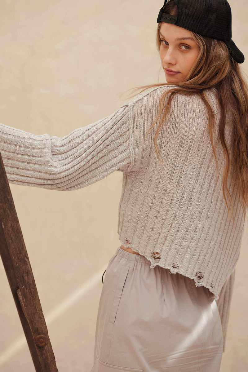 Promesa Striped Knit Oversized Sweater