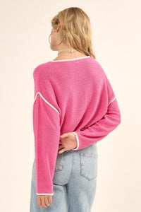 Cuddle Party Cropped Exposed-Seam Sweater - ShopPromesa