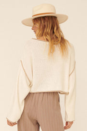 Cuddle Party Cropped Exposed-Seam Sweater - ShopPromesa