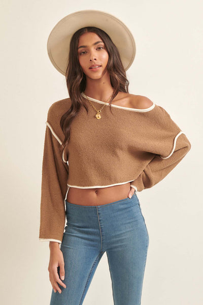 Happy Go Lucky Cropped Roll-Neck Sweater