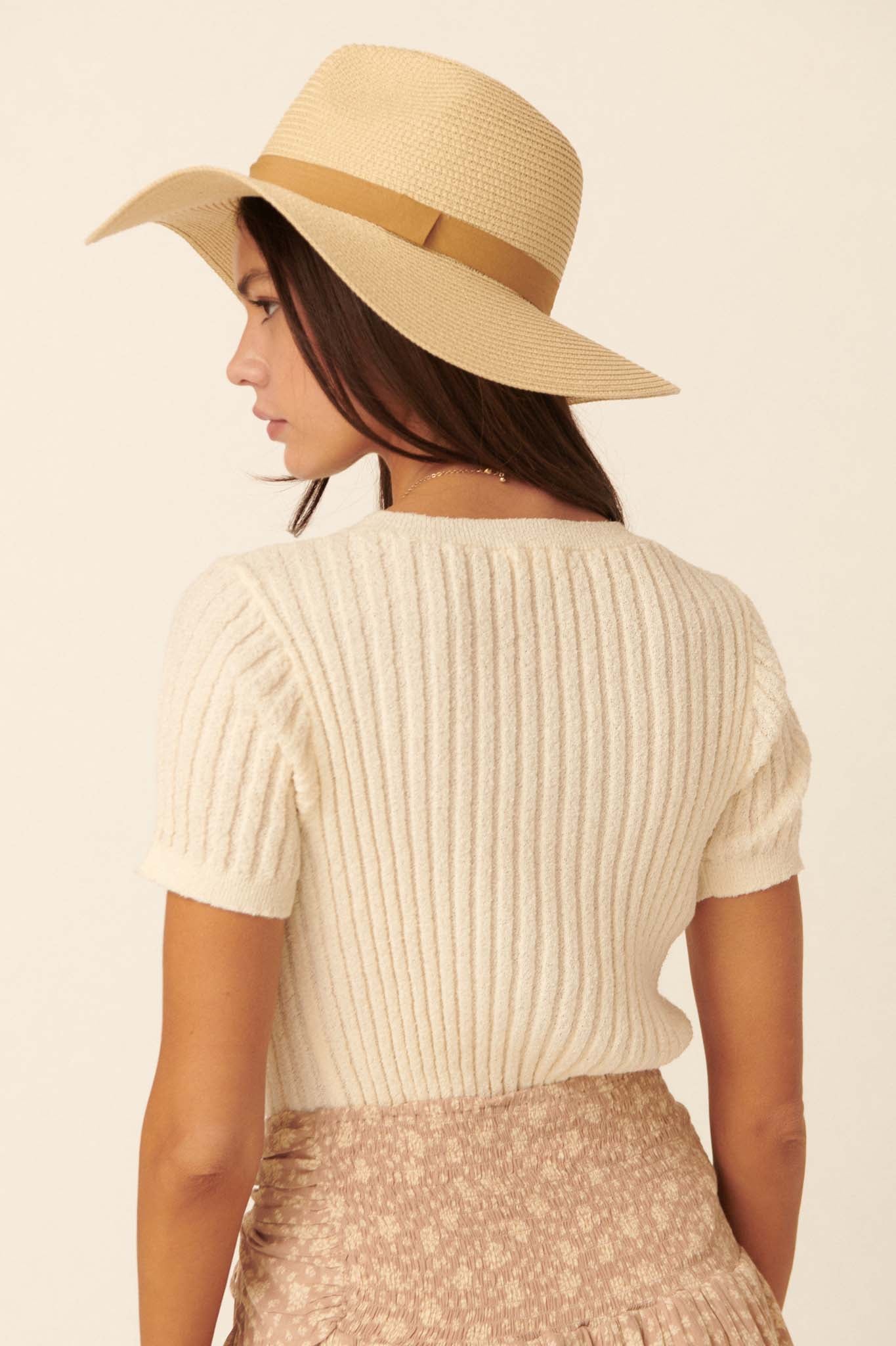 Better You Short-Sleeve Rib-Knit Henley Top - ShopPromesa