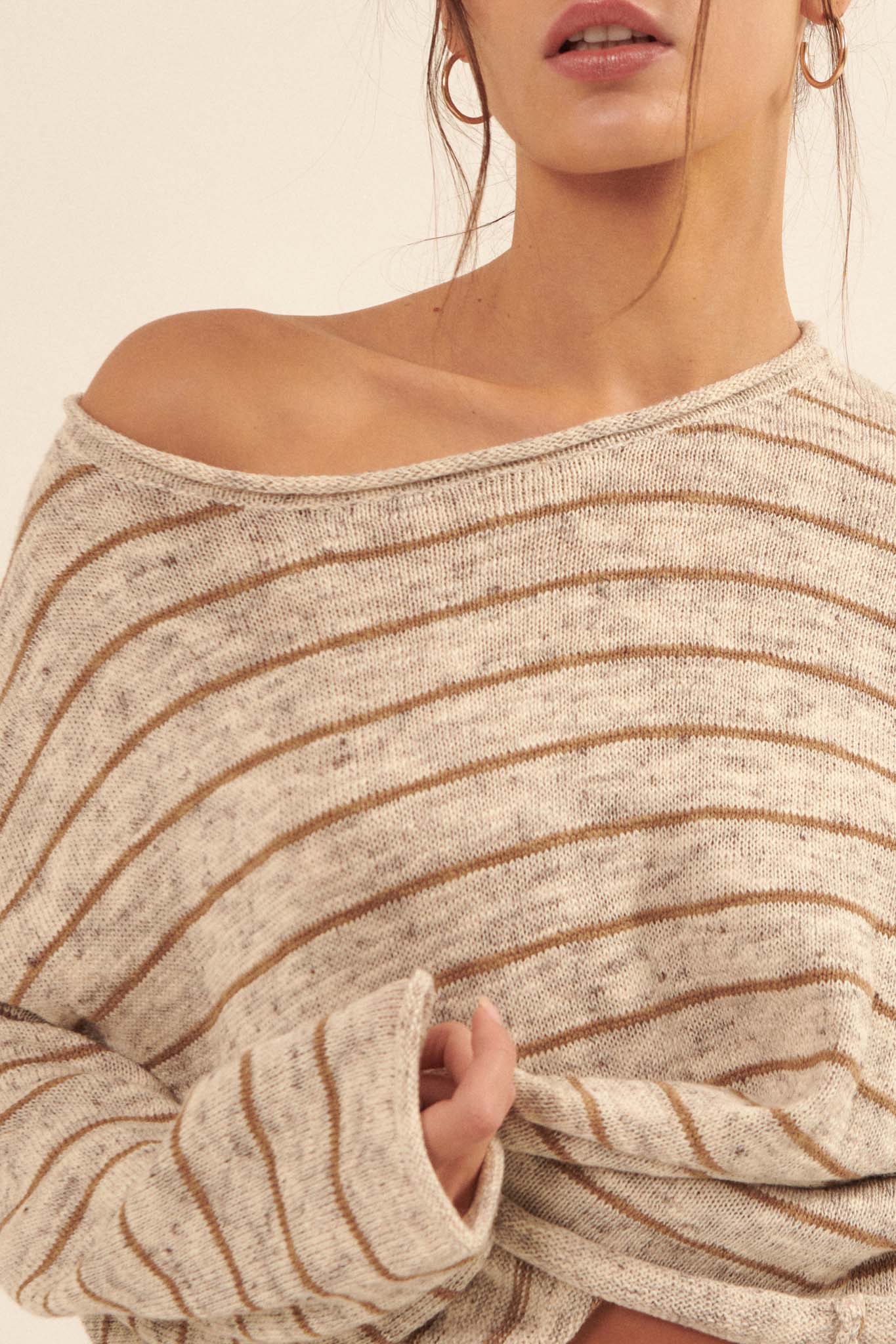 Best Day Ever Oversized Striped Knit Sweater - ShopPromesa