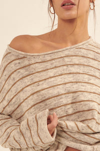 Best Day Ever Oversized Striped Knit Sweater - ShopPromesa