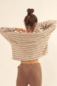 Best Day Ever Oversized Striped Knit Sweater - ShopPromesa