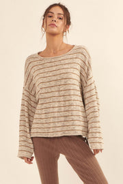 Best Day Ever Oversized Striped Knit Sweater - ShopPromesa