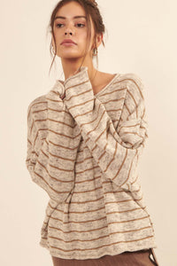 Best Day Ever Oversized Striped Knit Sweater - ShopPromesa